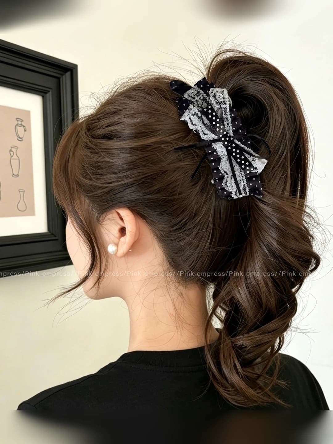 1# Black polka dot, 13 cm
