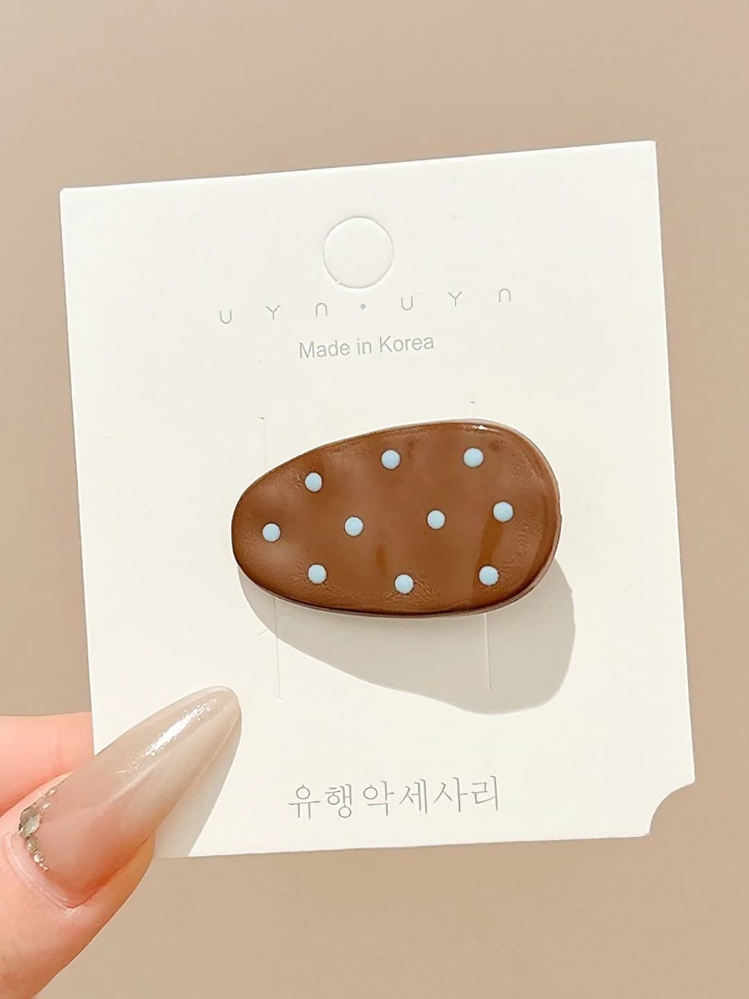 3# Coffee drop duck polka dot clip 4cm