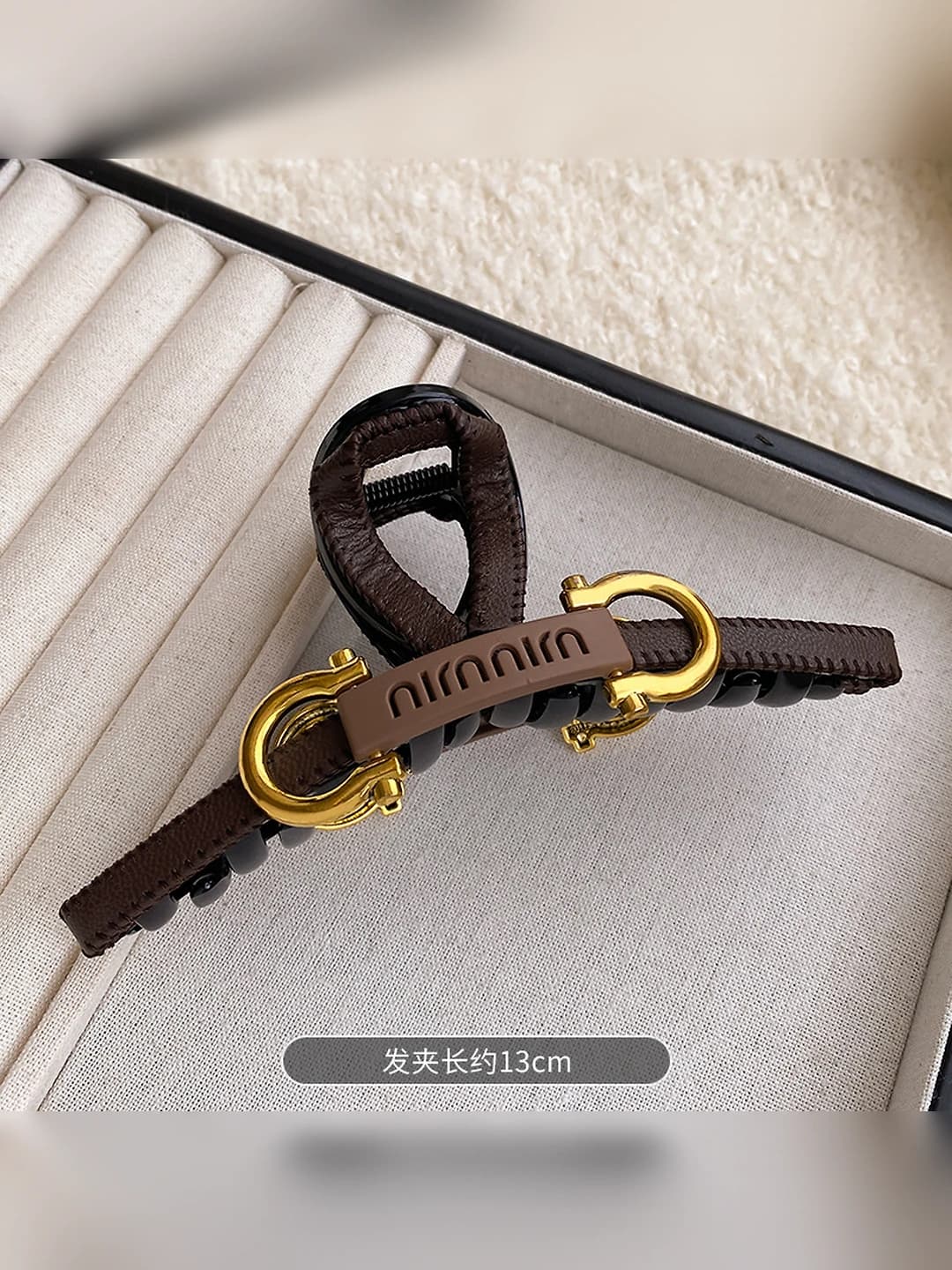 Hair clip - Gold - Black - Coffee