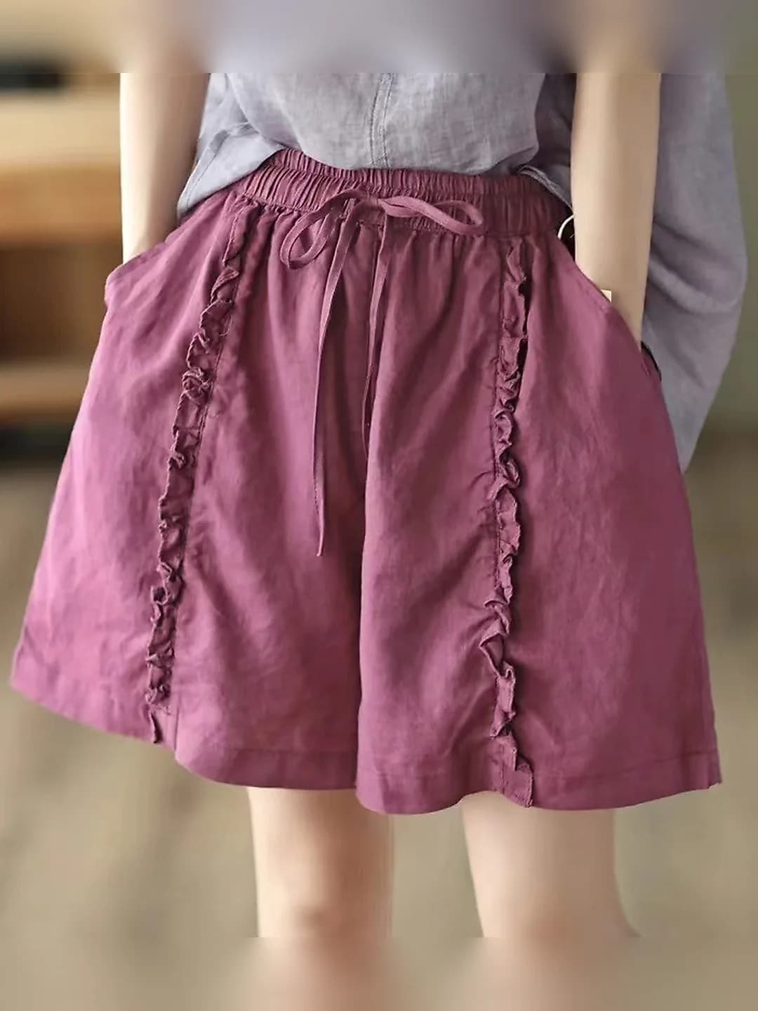 Women's summer casual cotton shorts, loose fit, plus size, short shorts