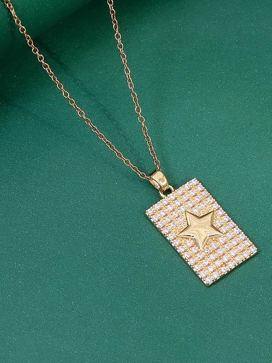 Zircon pendant - square, star