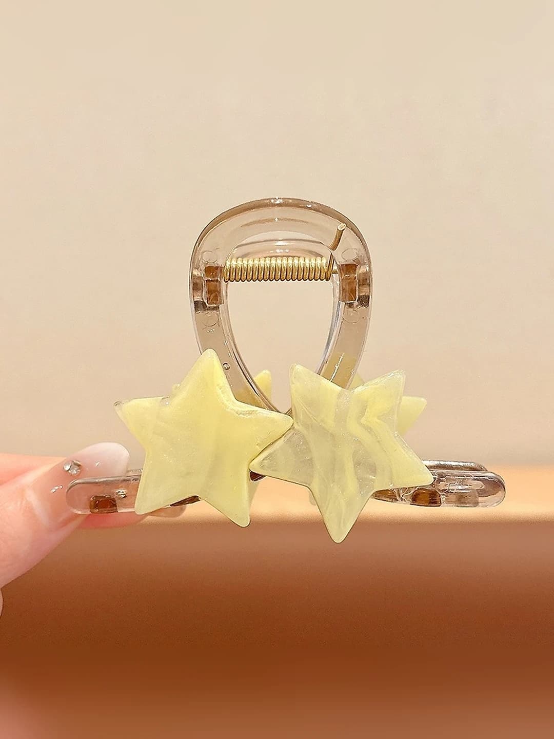 3# Yellow stars clip, 8 cm