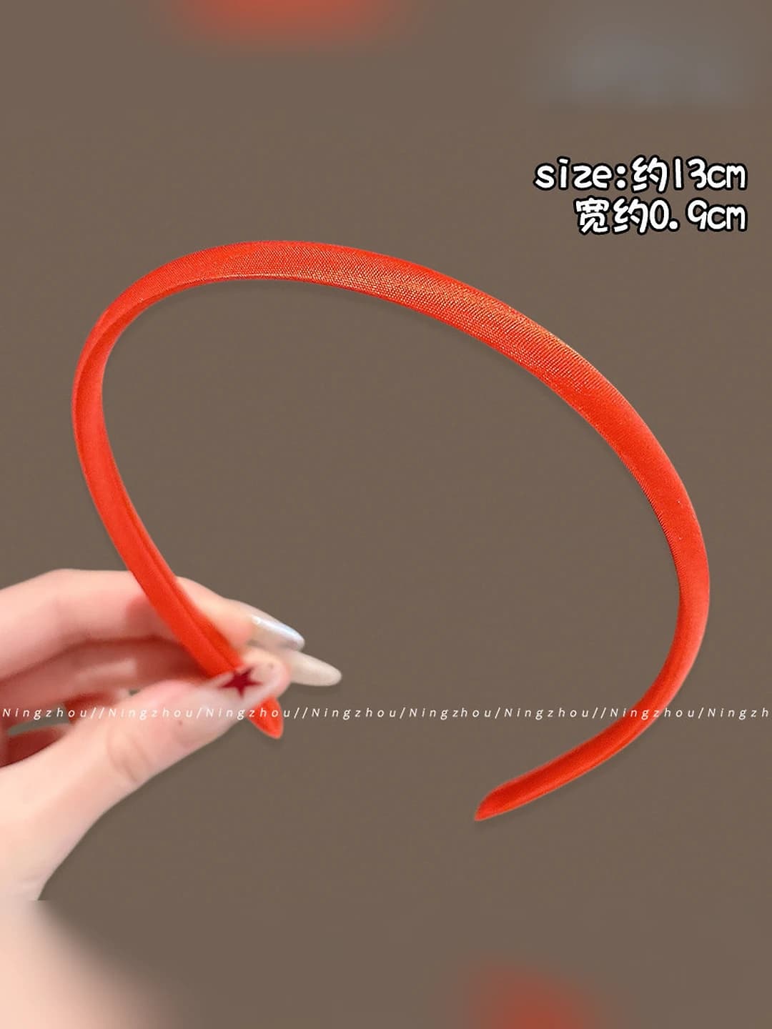 Red thin headband - 0.9 cm