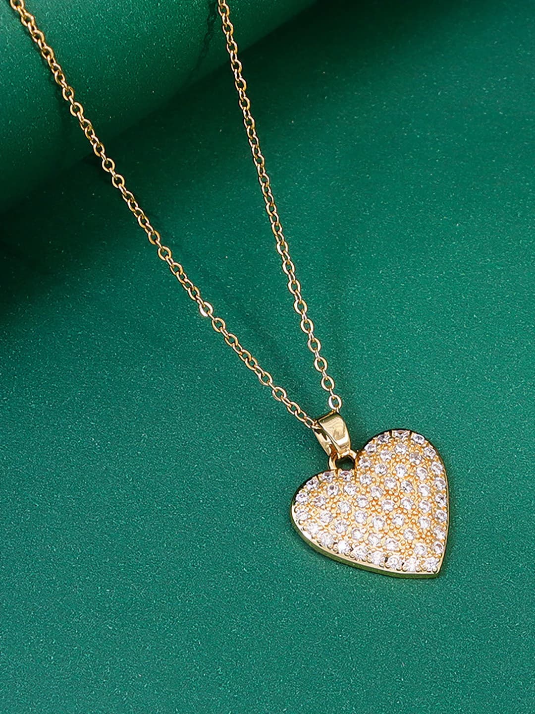 Zircon pendant, gold, 1.2mm chain