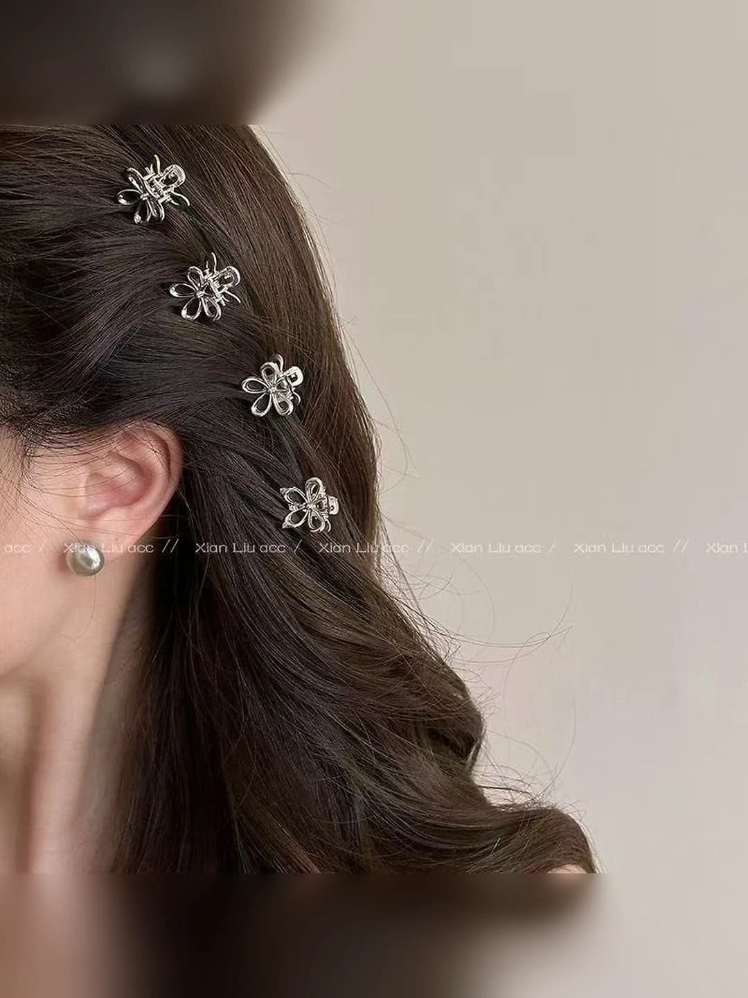 Women's metal flower hair clips, mini side clips for holding bangs and stray hairs