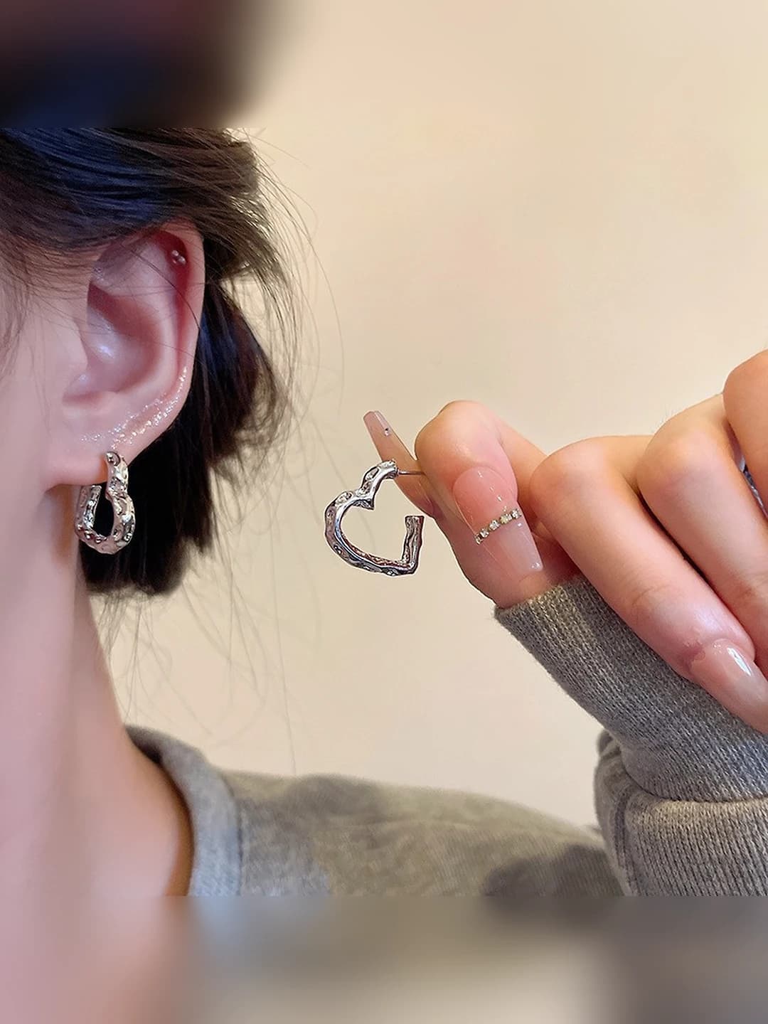5# Irregular heart stud