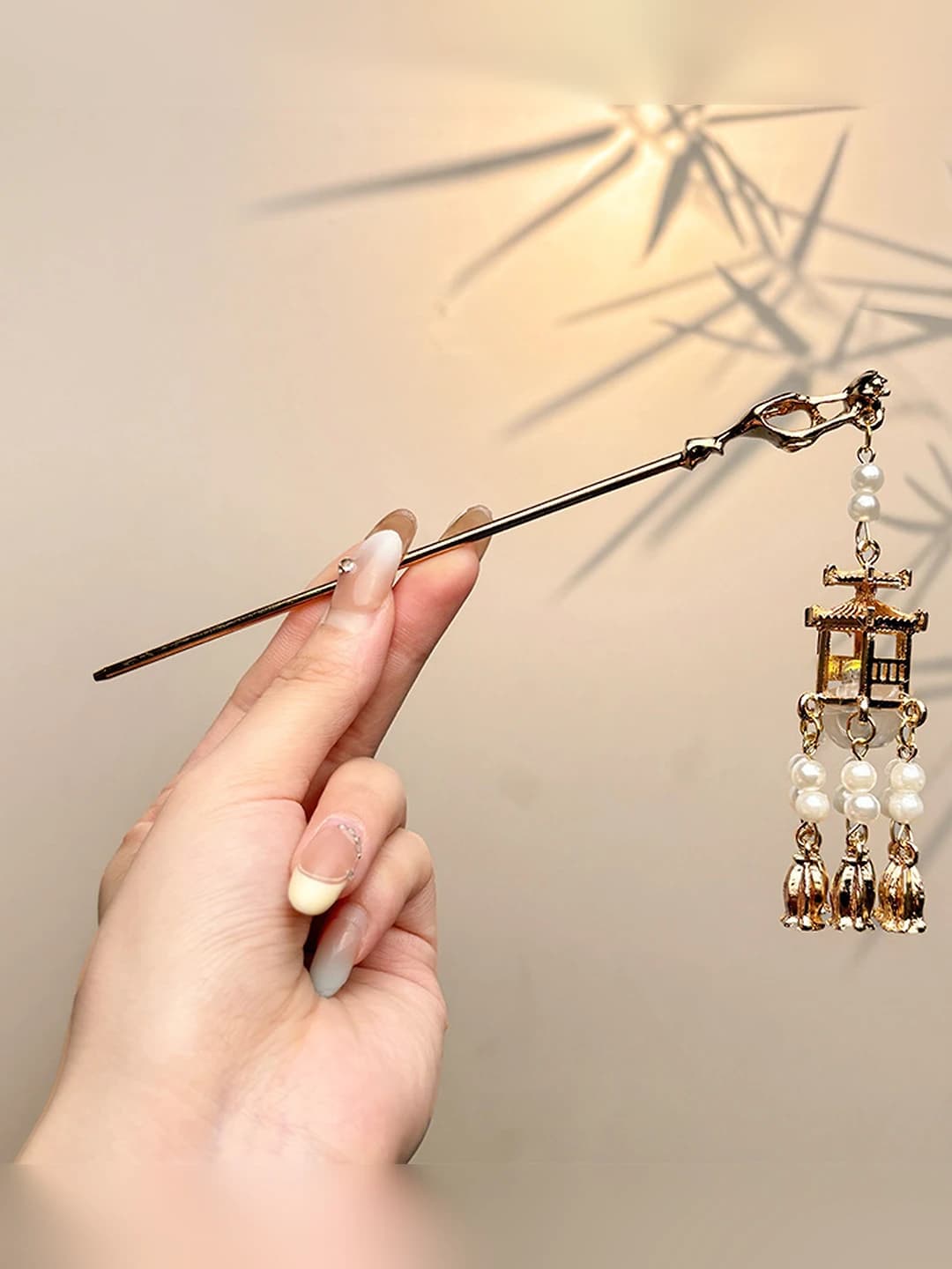 29# Light-up hairpin - gold (bagged) 16cm