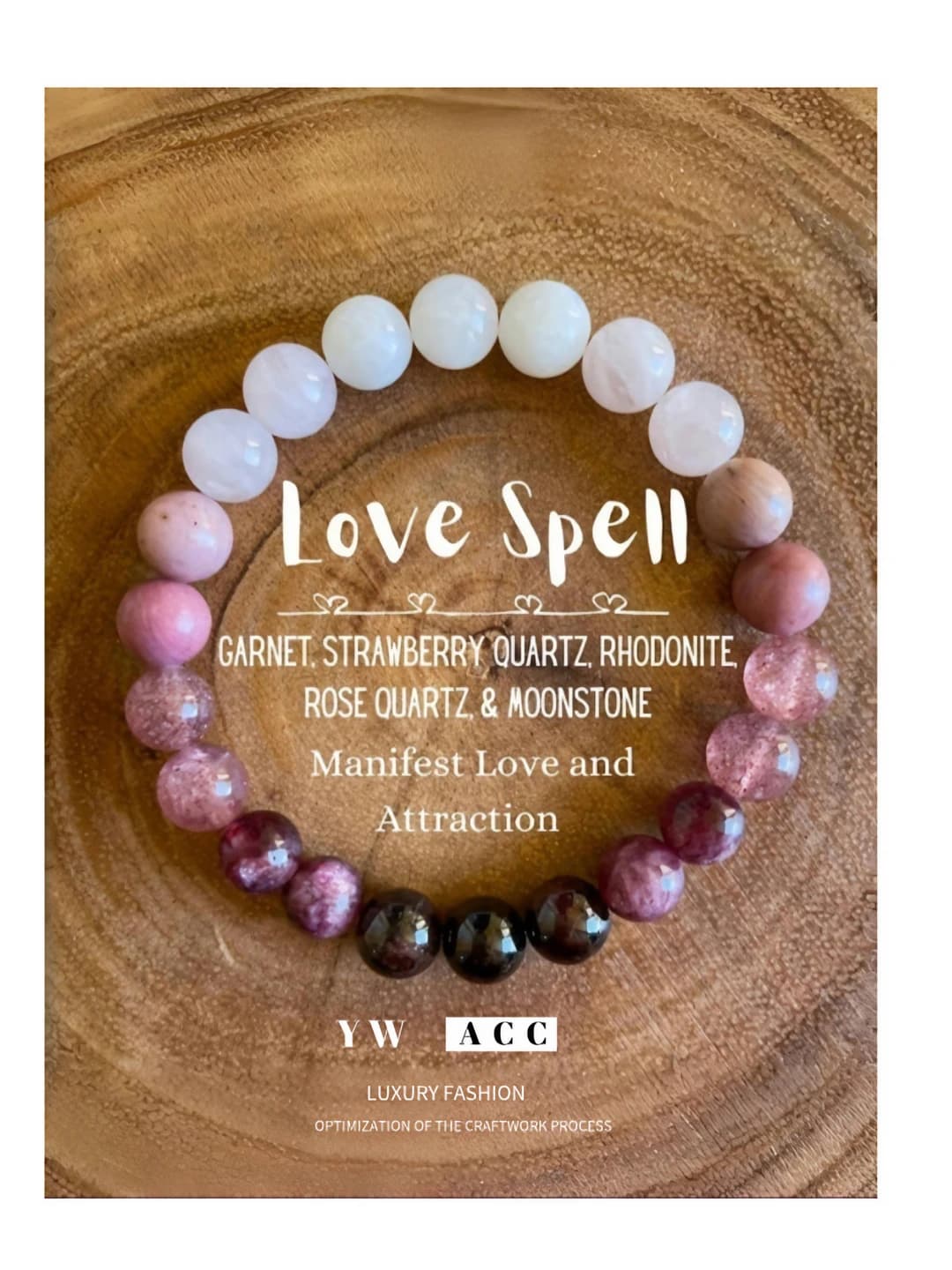 Women's stretch bracelet made of natural stones with geometric design, handmade