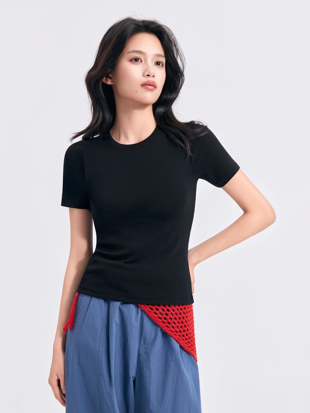 Elegent qora [Kosaliqli T-shirt]