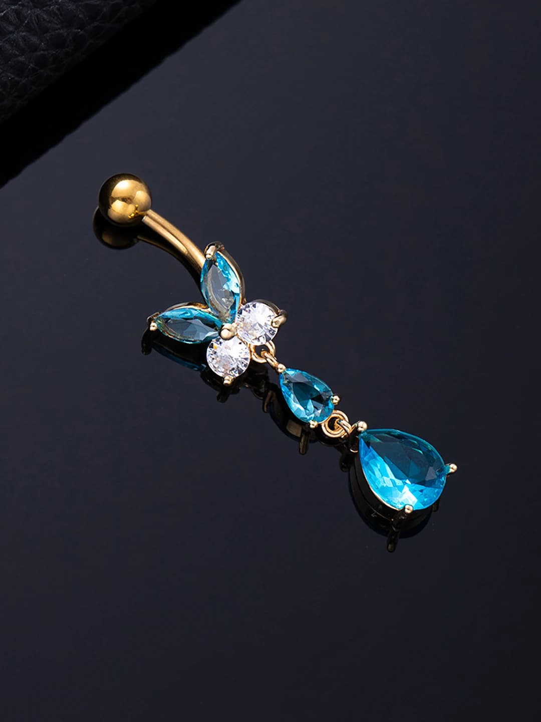X677-50 Blue butterfly, gold