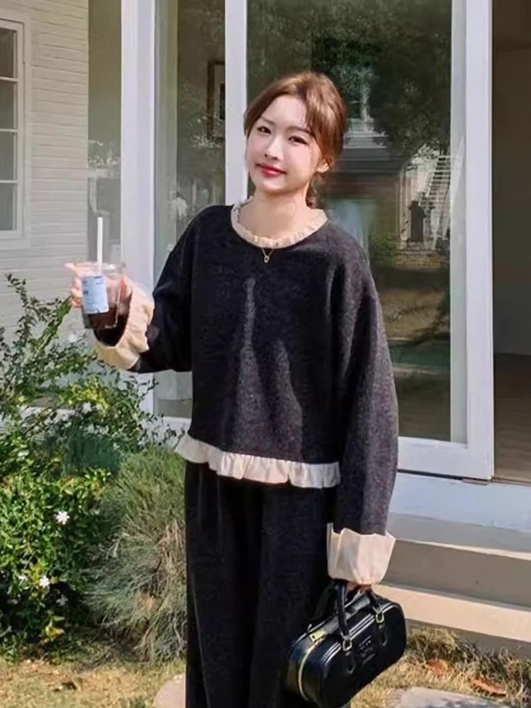 Women's long sleeve longsleeve, crew neck, solid colour, slimming, spring 2026