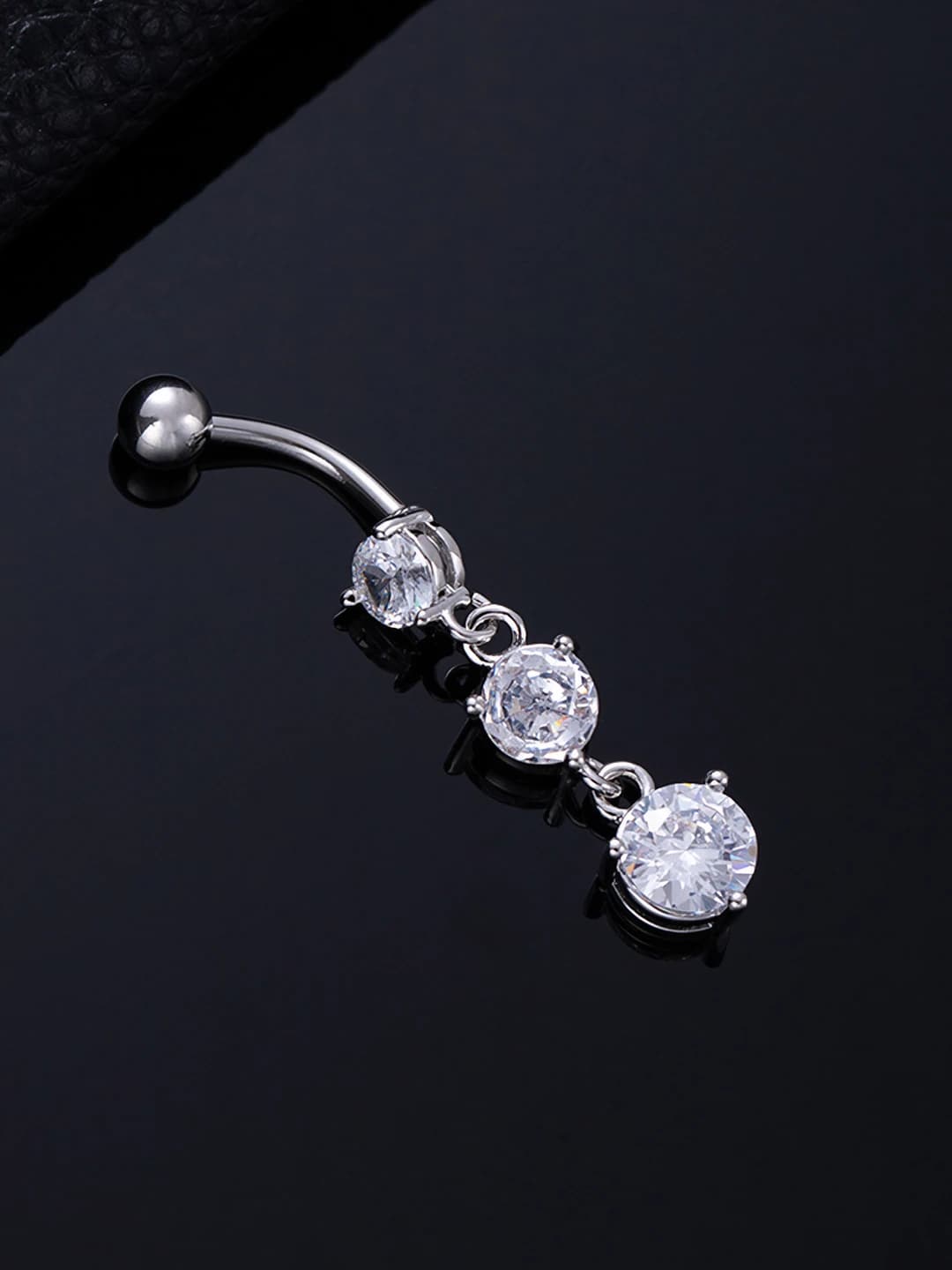 X680-2 Three round zircon Silver