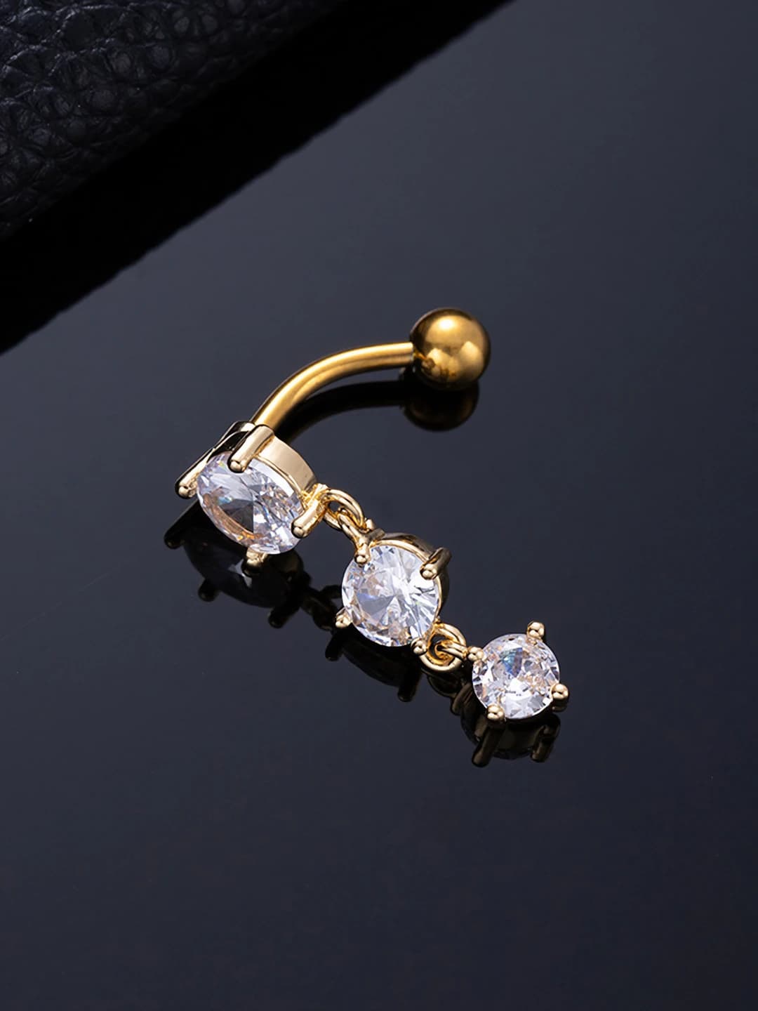 Gold three large circles zircon