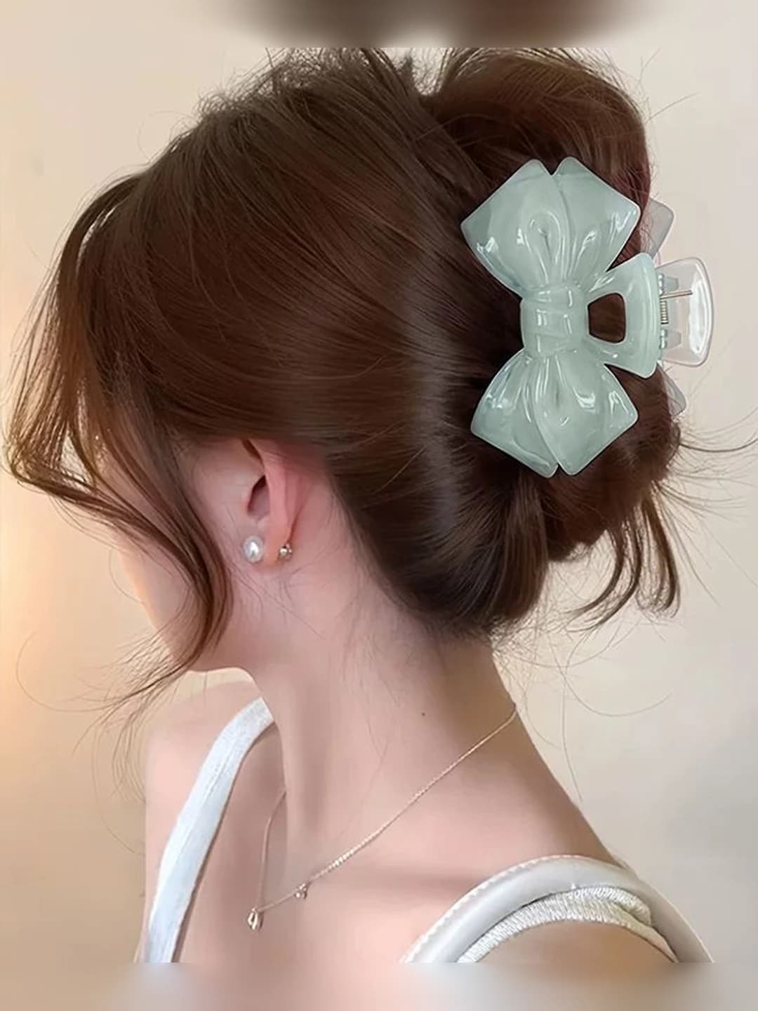 2# Dark blue bow clip, 9.5 cm