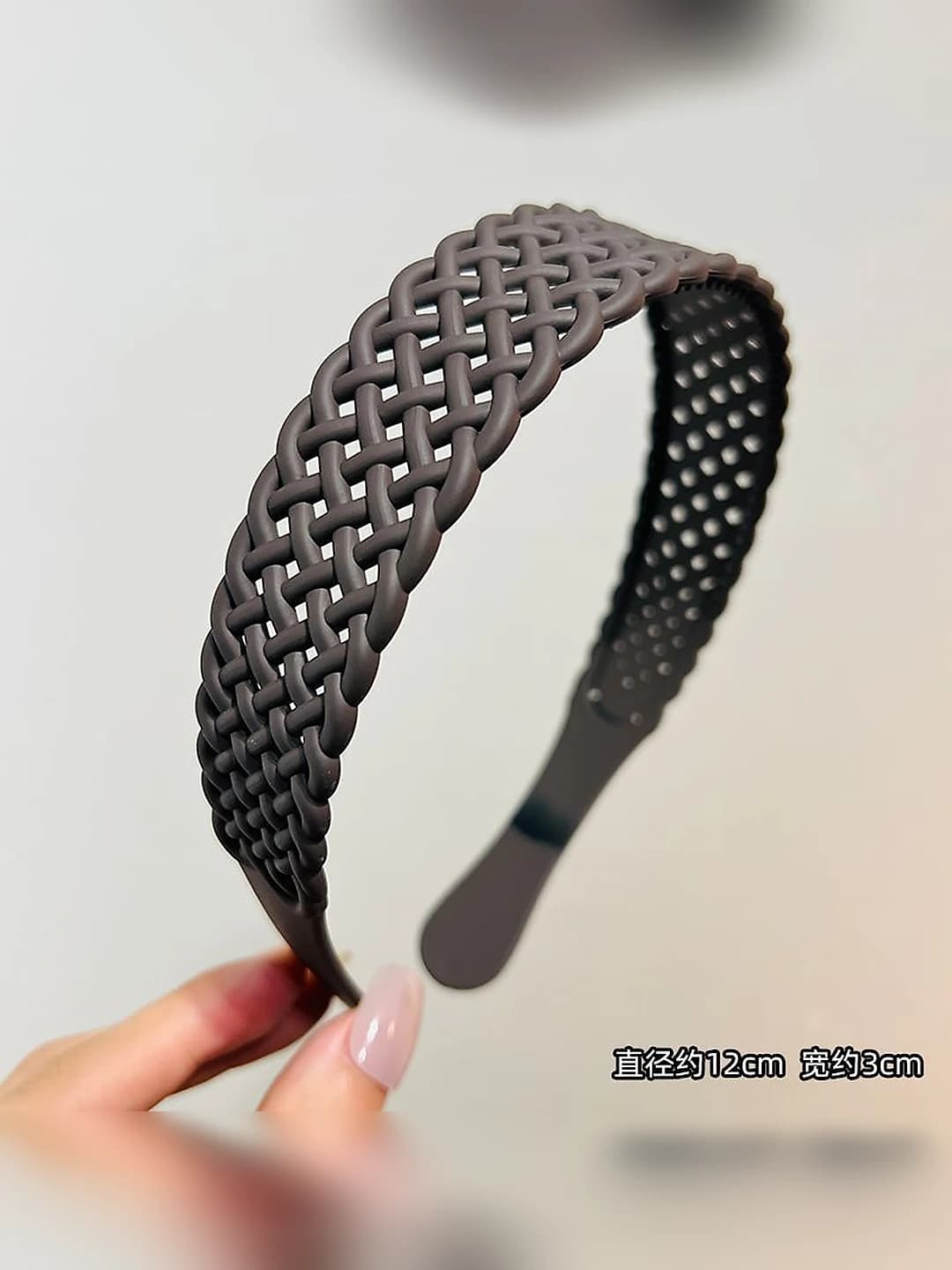 Wide dark coffee headband - acrylic - approx 11 cm