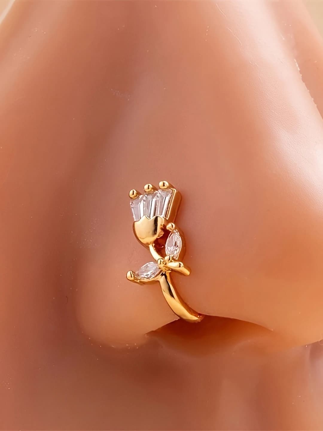 Flower zircon nose clip (1 pc)