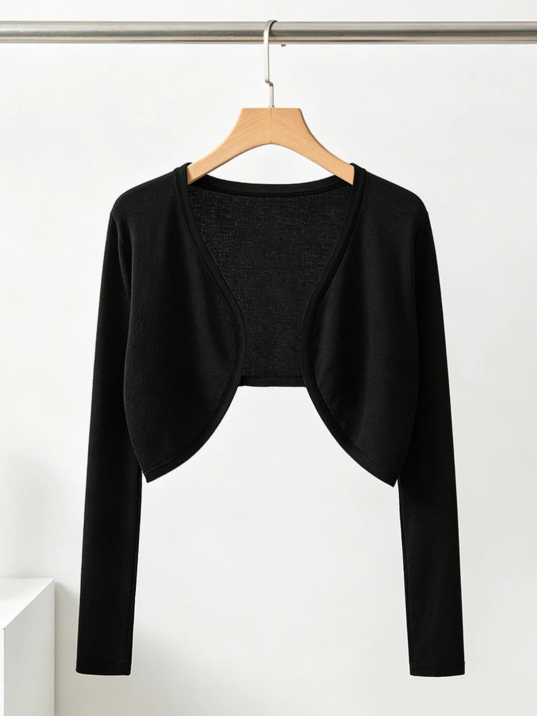 Women's summer sun-protective thin ice-silk fabric cardigan, cropped, long sleeve, solid colour, casual style