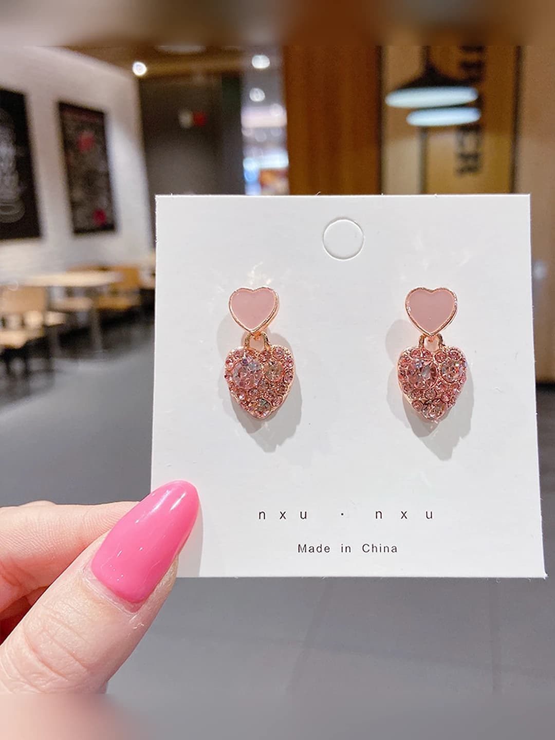 Pink heart, diamond