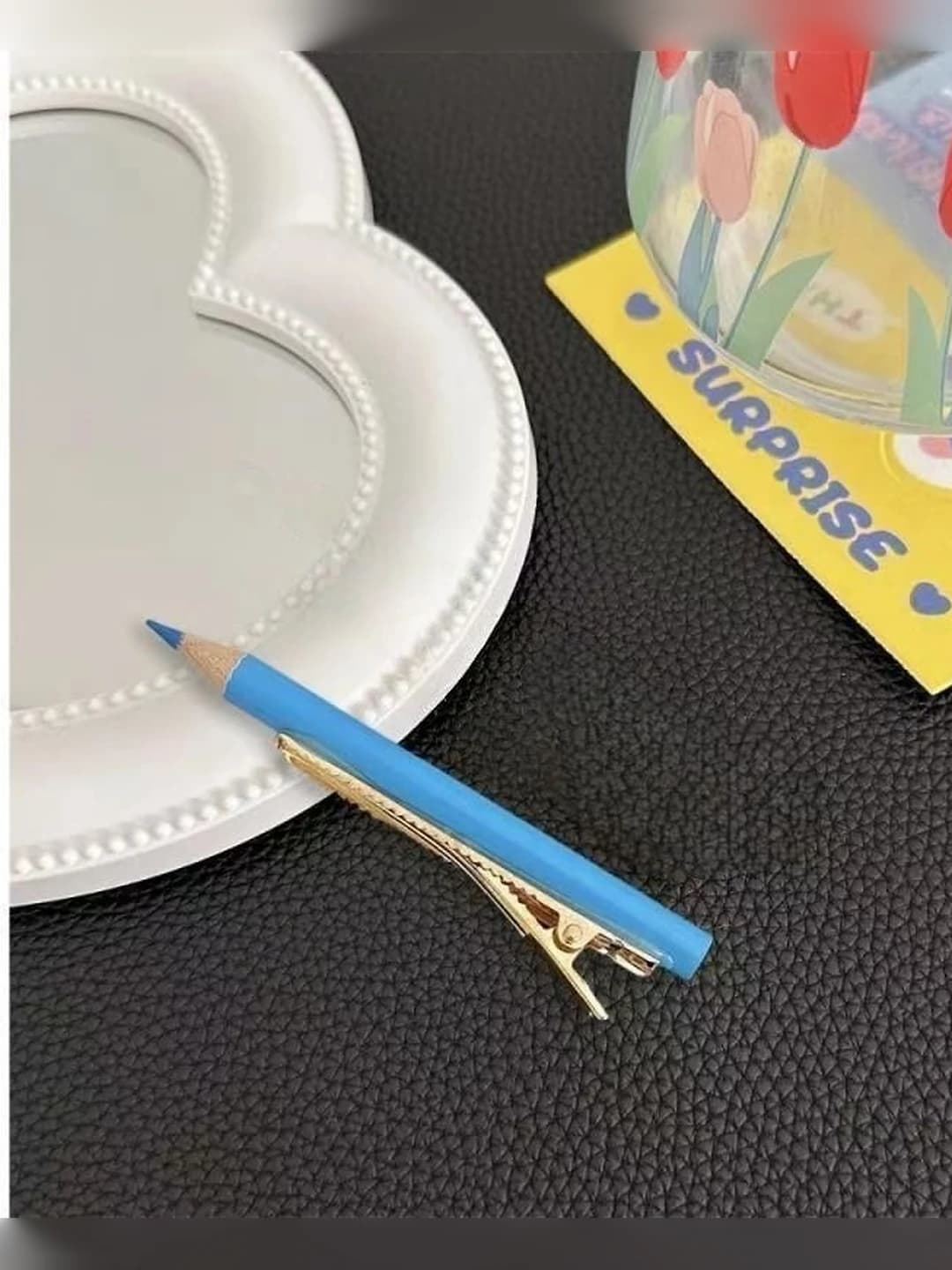 1# Teal 8.5 cm alloy base clip + pencil