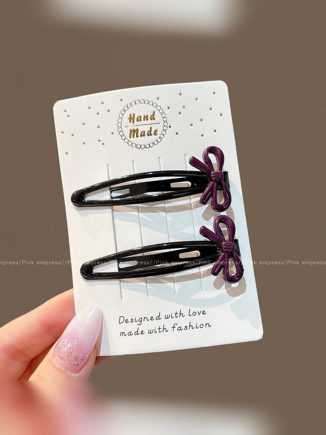 1# Sweet bow BB clip [2 purple] ~6 cm