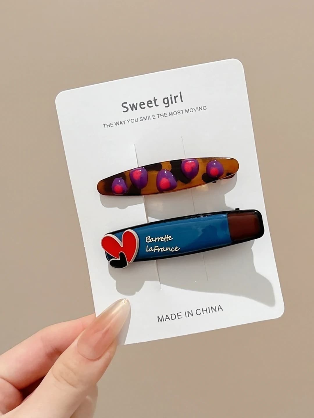 2# Red heart 2 pcs [Heart AB version clip] 6 cm