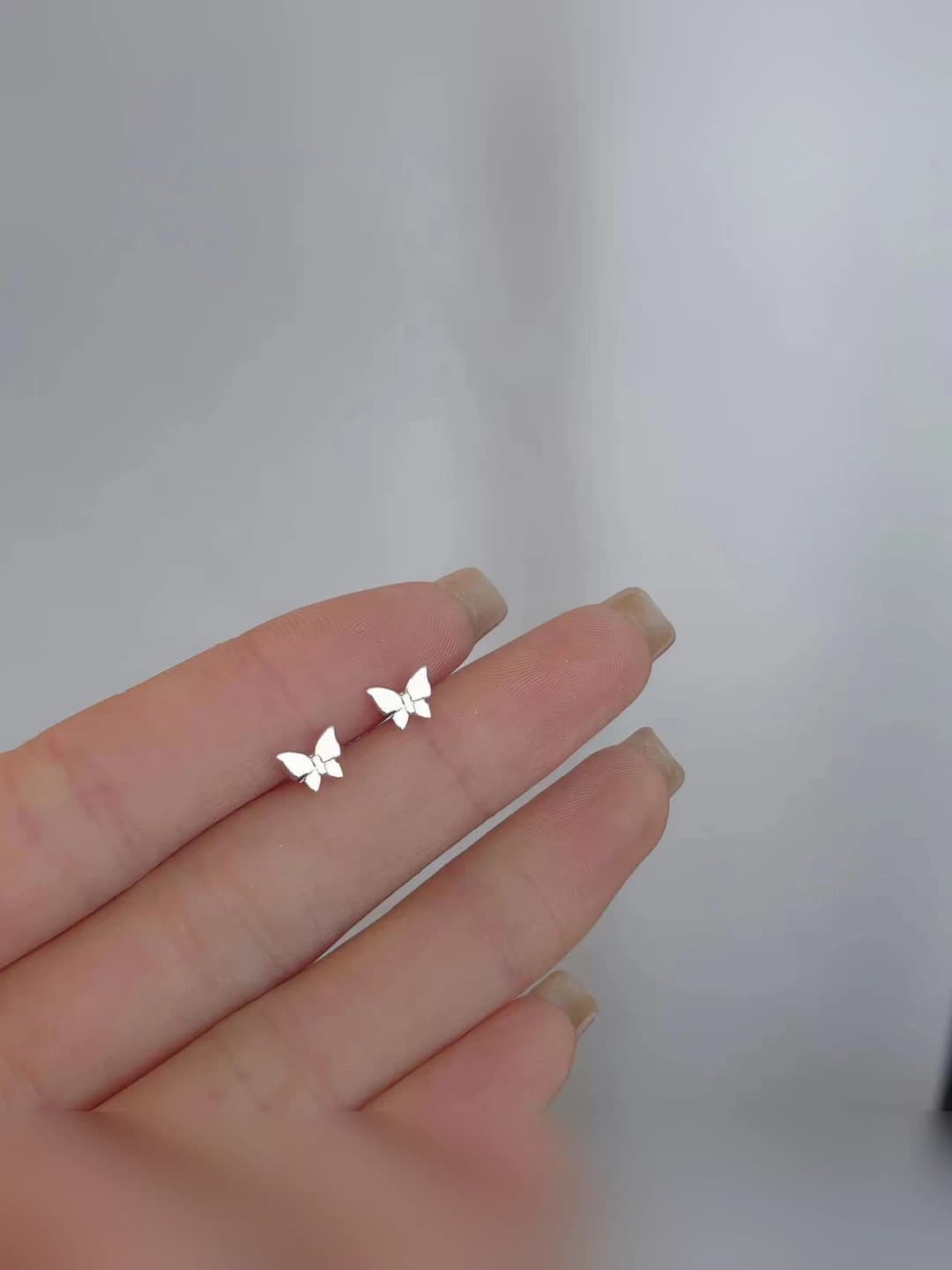 46# Small studs- Silver butterfly