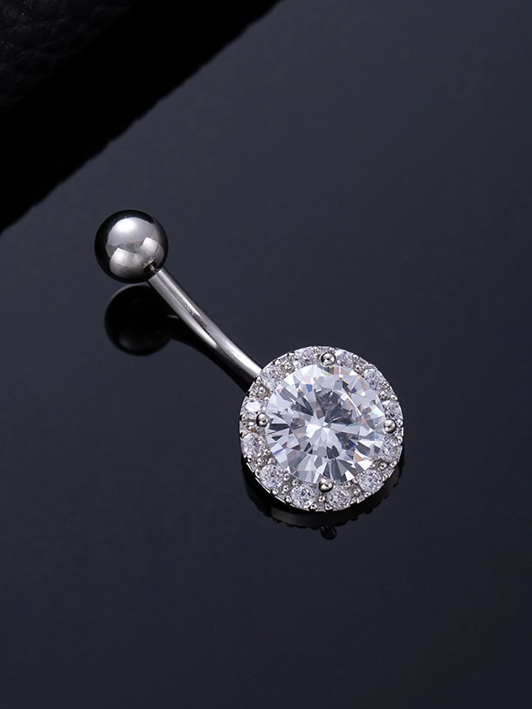 Silver 1 round zircon