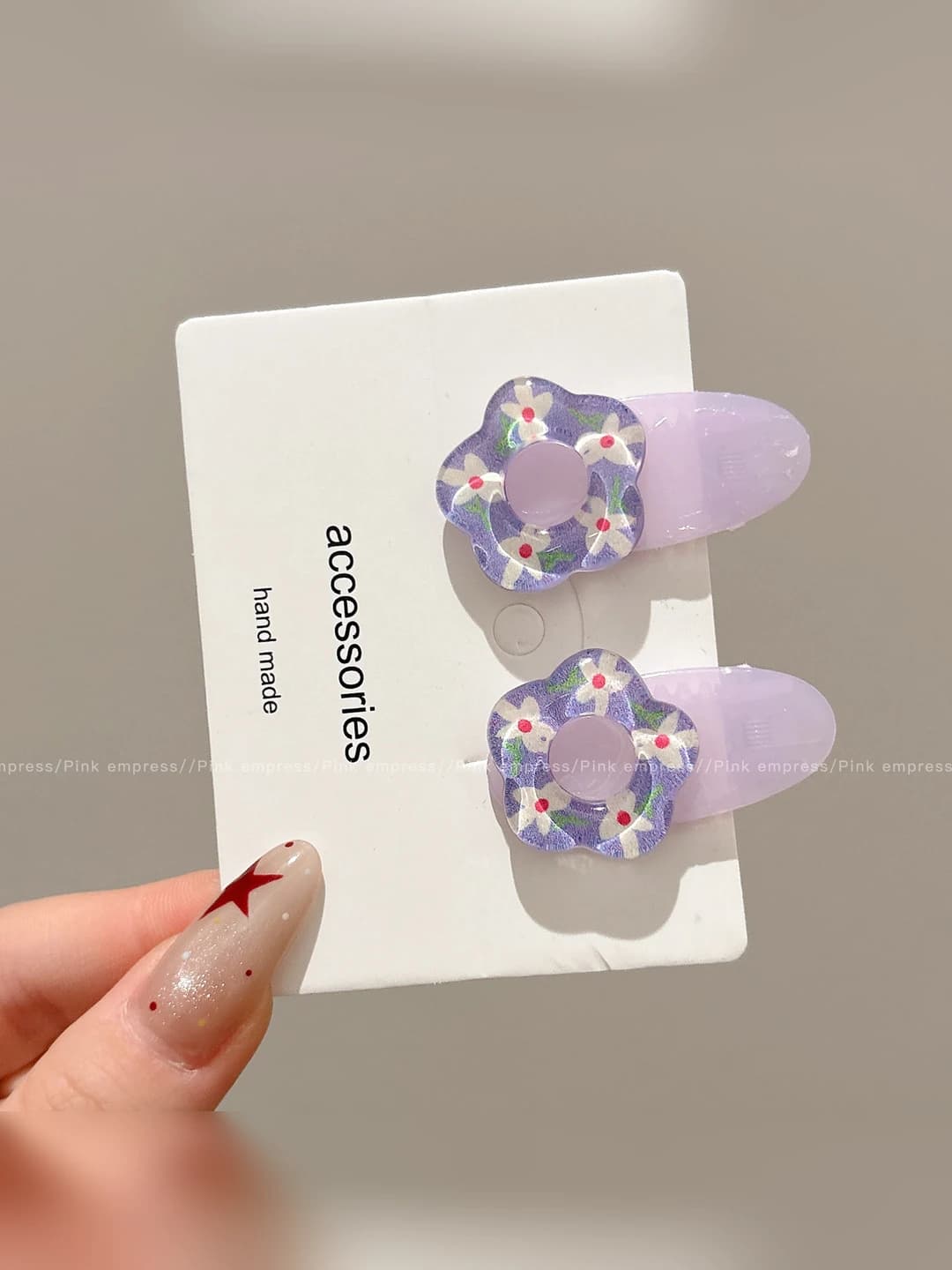 2# Flowers pair-purple 4 cm