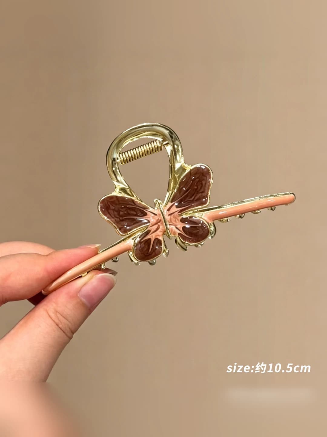 1# Pink alloy hair clip (10.5 cm)