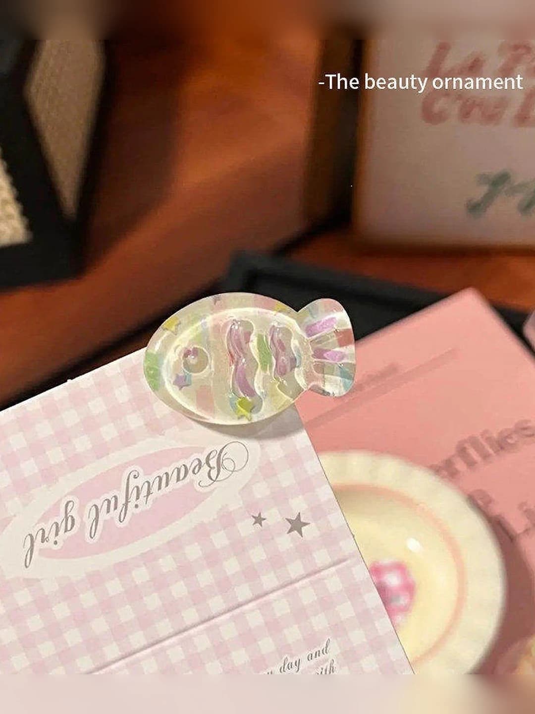 Jelly lemon and grape fish hair clip 3.2 cm