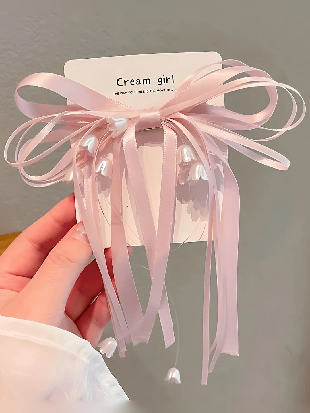 Pink bell flower clip ~4.6 cm