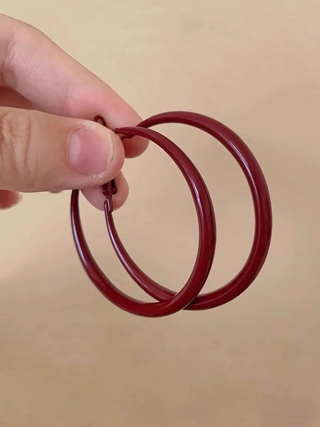 Wine red simple hoop 3cm