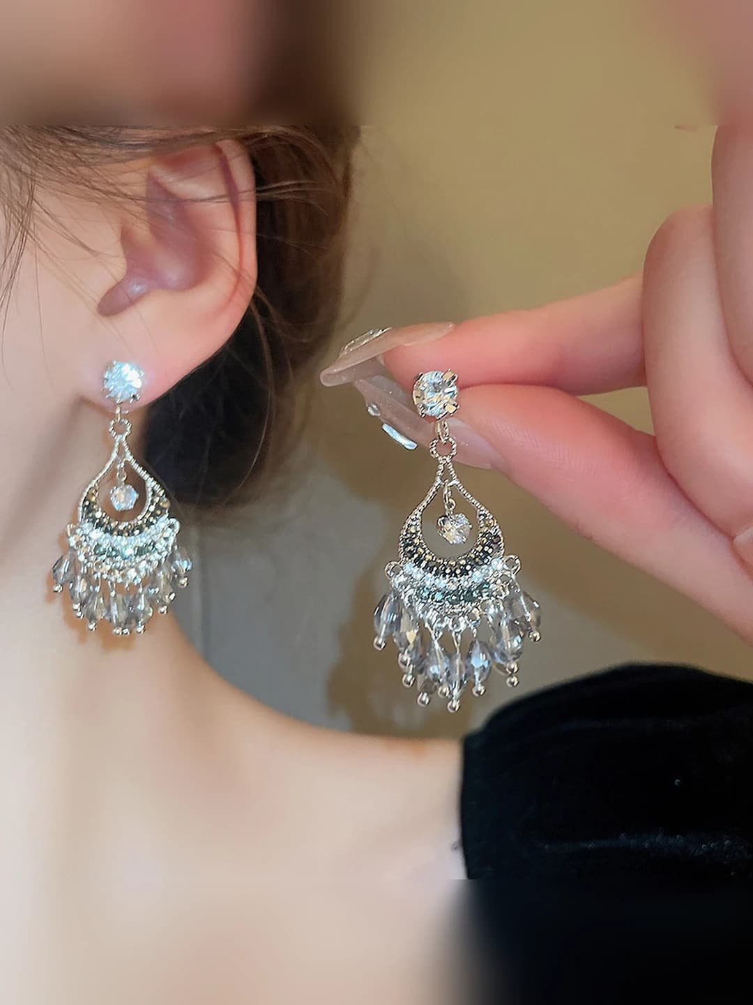 15# Серебряная шпилька - Серебряный - Чёрный