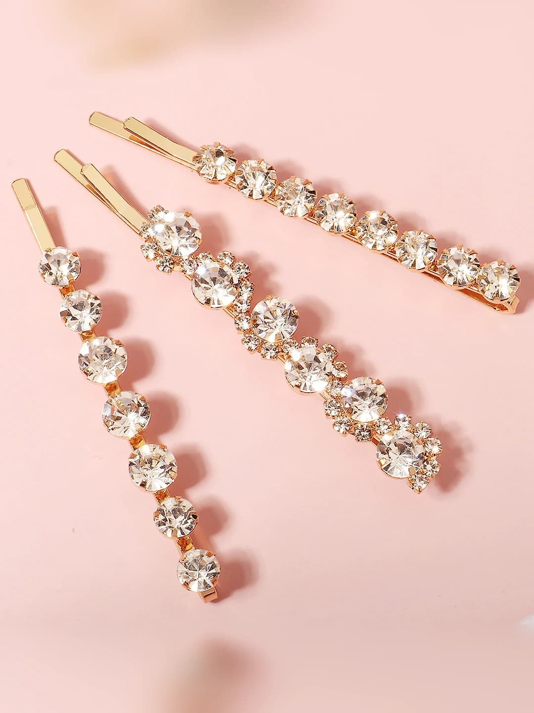 Women's rhinestone barrette hair clips: ins style, simple, straight barrette, European and American fashion