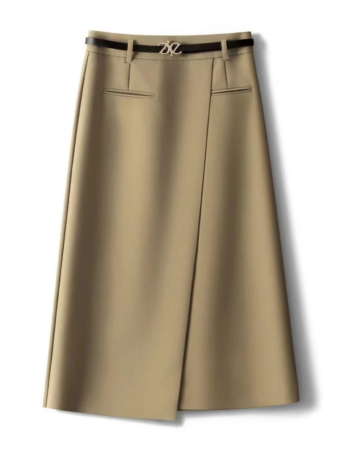 Women's A-line skirt, spring-summer, 2026, blazer style, side slit, casual, solid colour