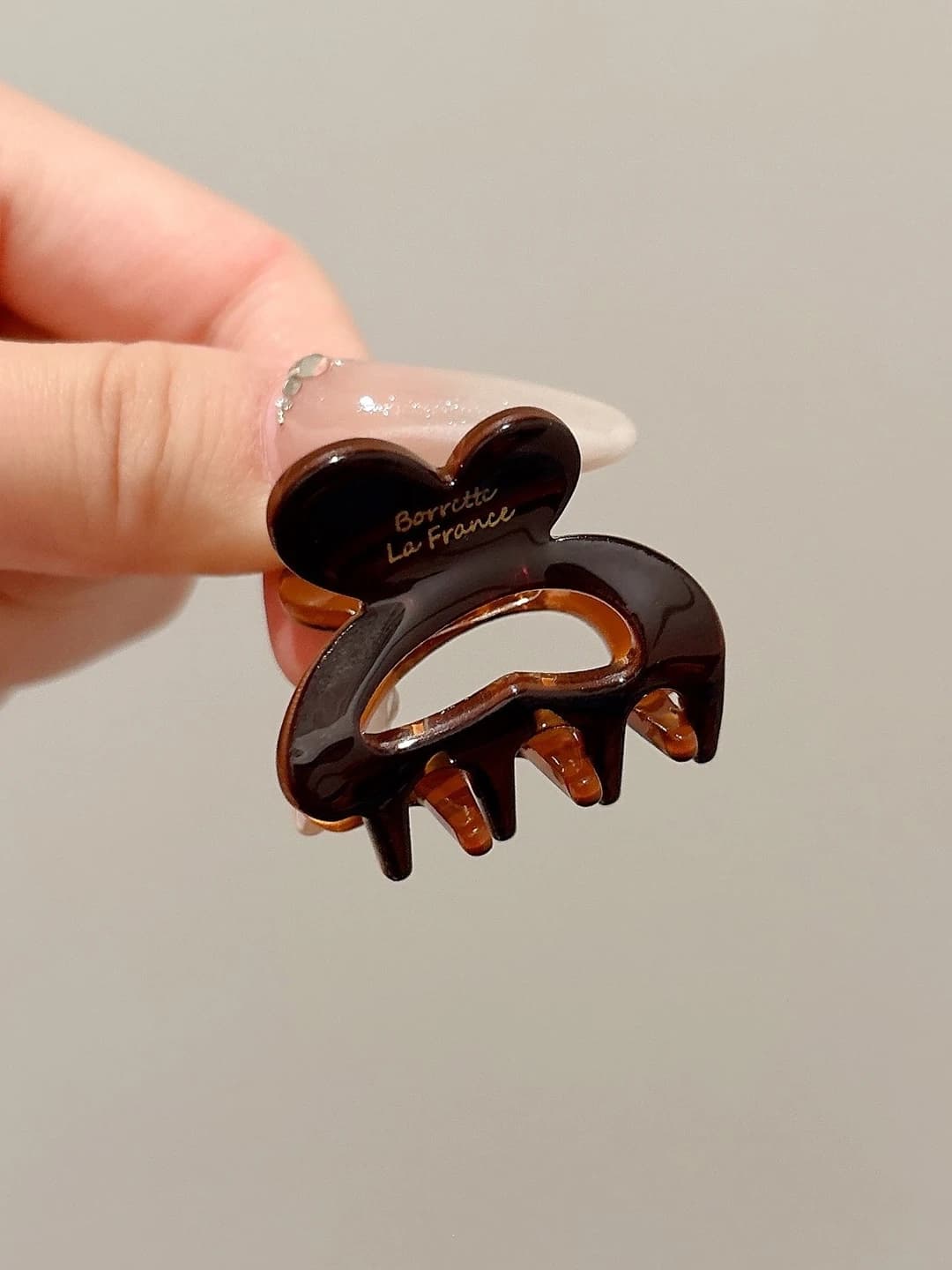 1# Brown bunny ear clip [single side] length 3.5cm width 3cm