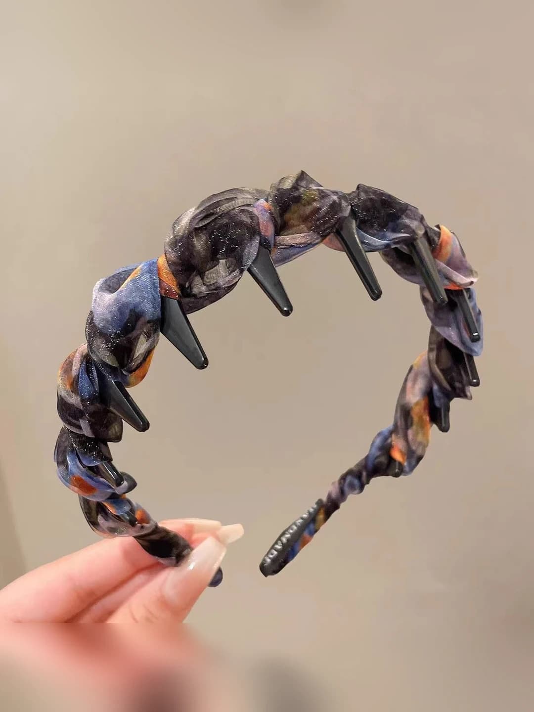 Ruffled mesh headband (Black)