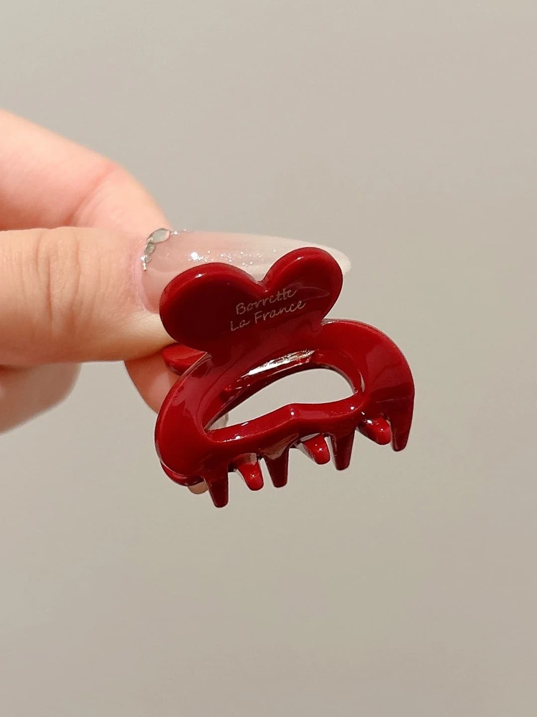 2# Red bunny ear clip [single side] length 3.5cm width 3cm