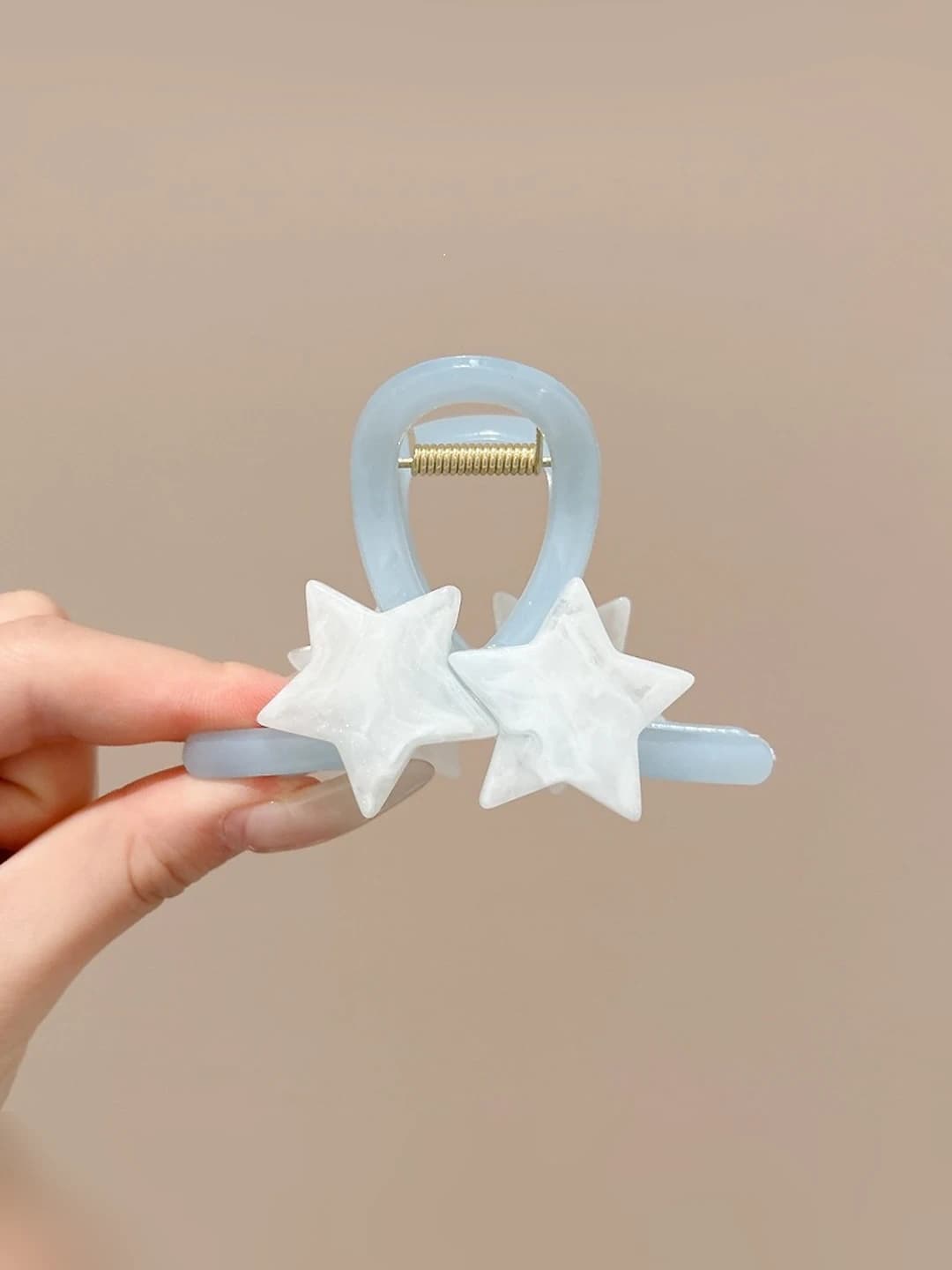 1# Blue bg white stars clip, 8 cm
