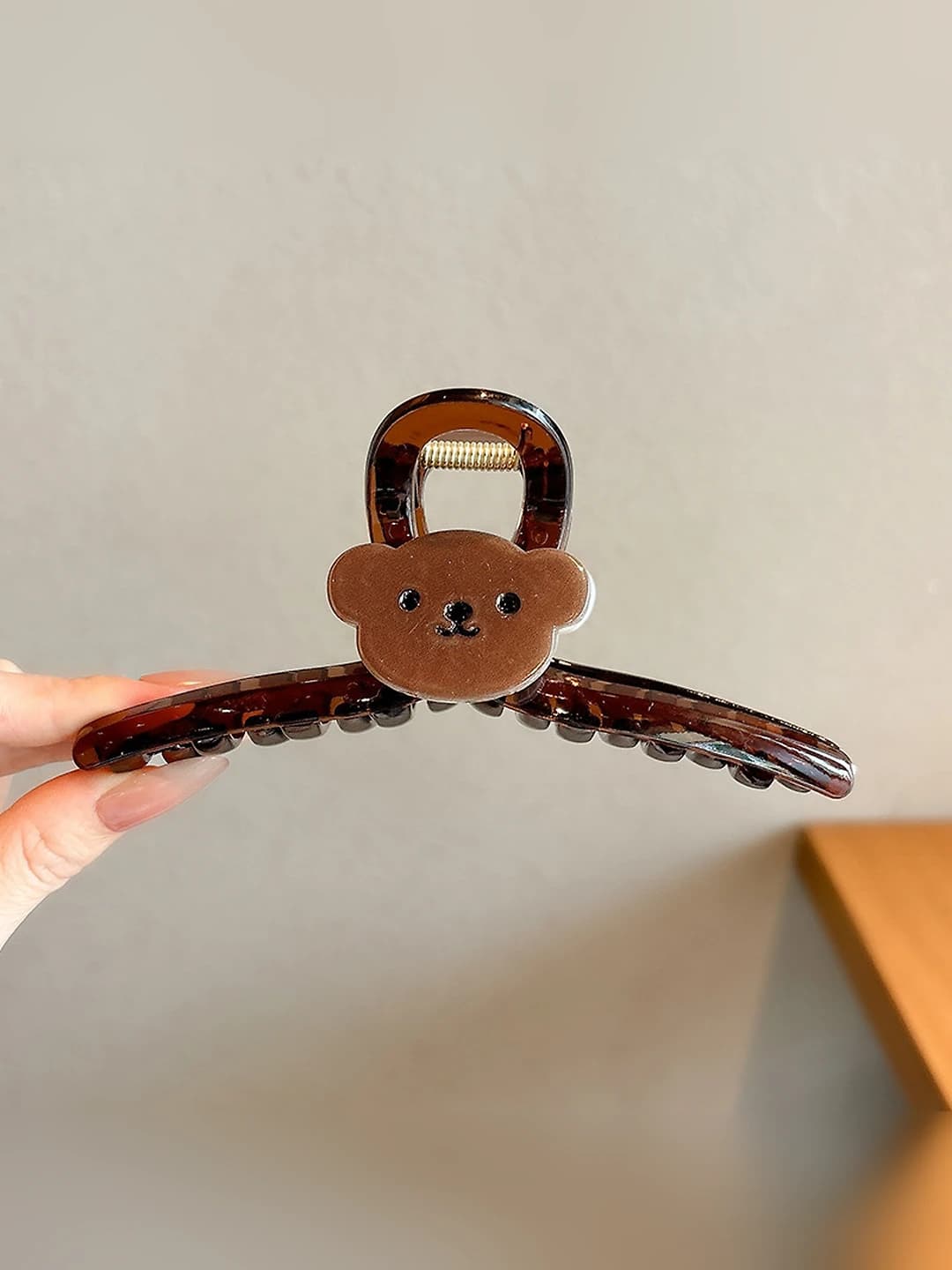 1# Tea brown big bear clip, 13 cm
