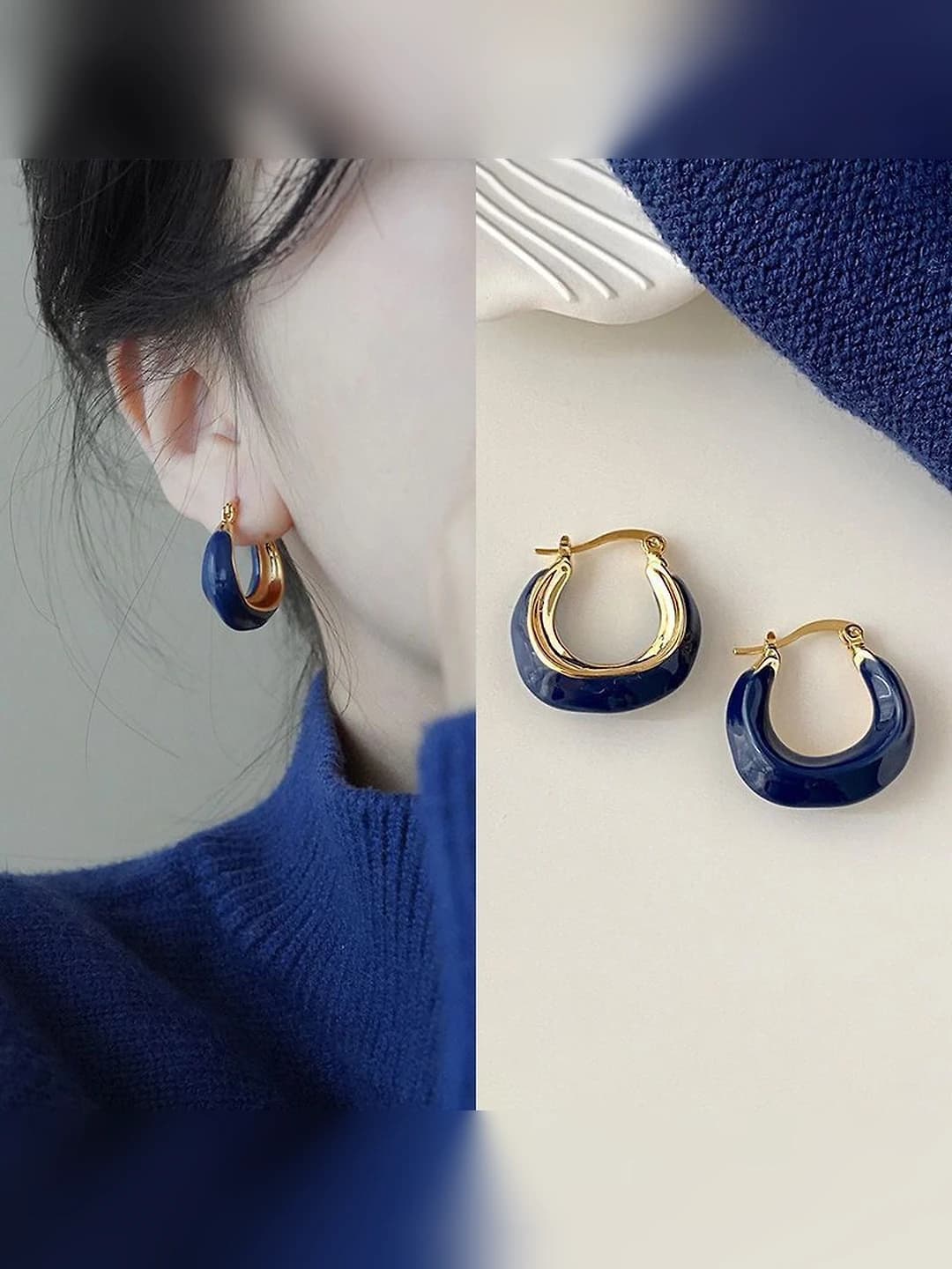 1# Klein blue - Enamel - Earring