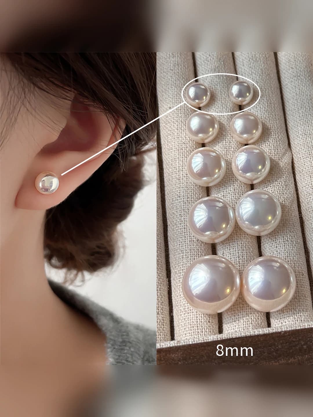 8mm pink matte ball stud