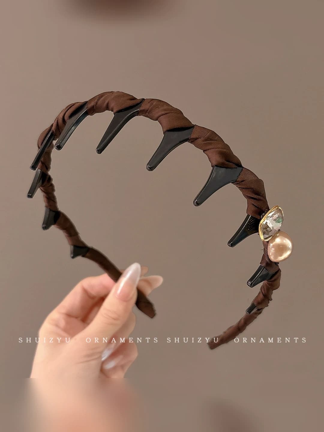 Square diamond coffee headband 14cm
