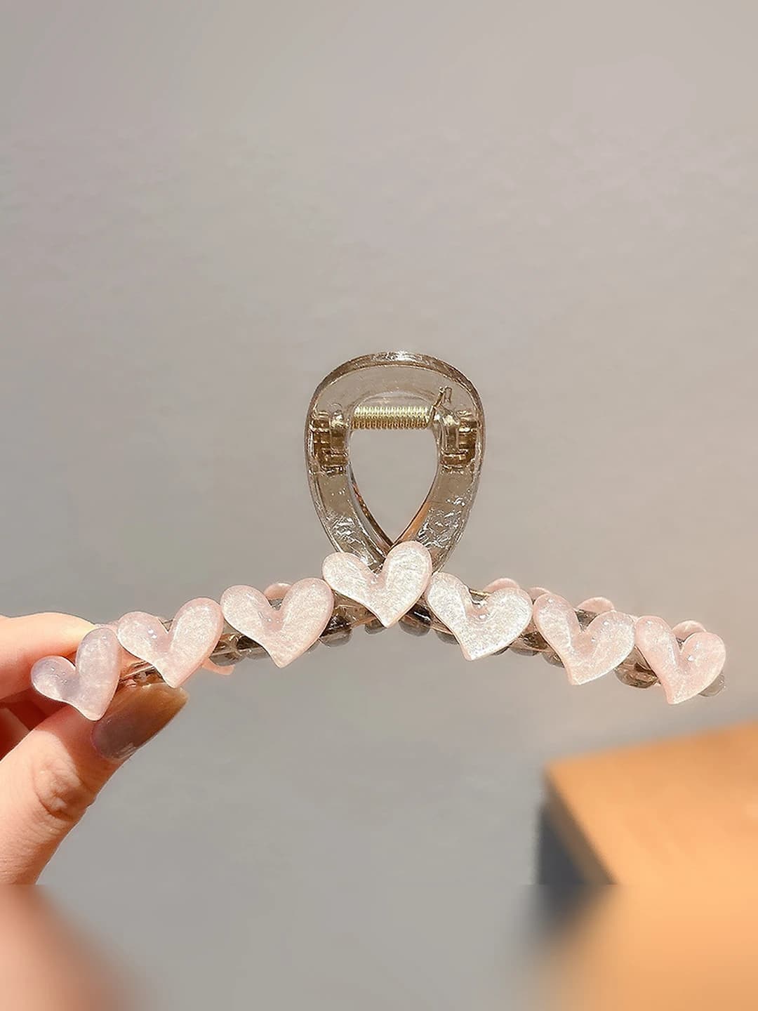 8# Pink heart clip large-13 cm
