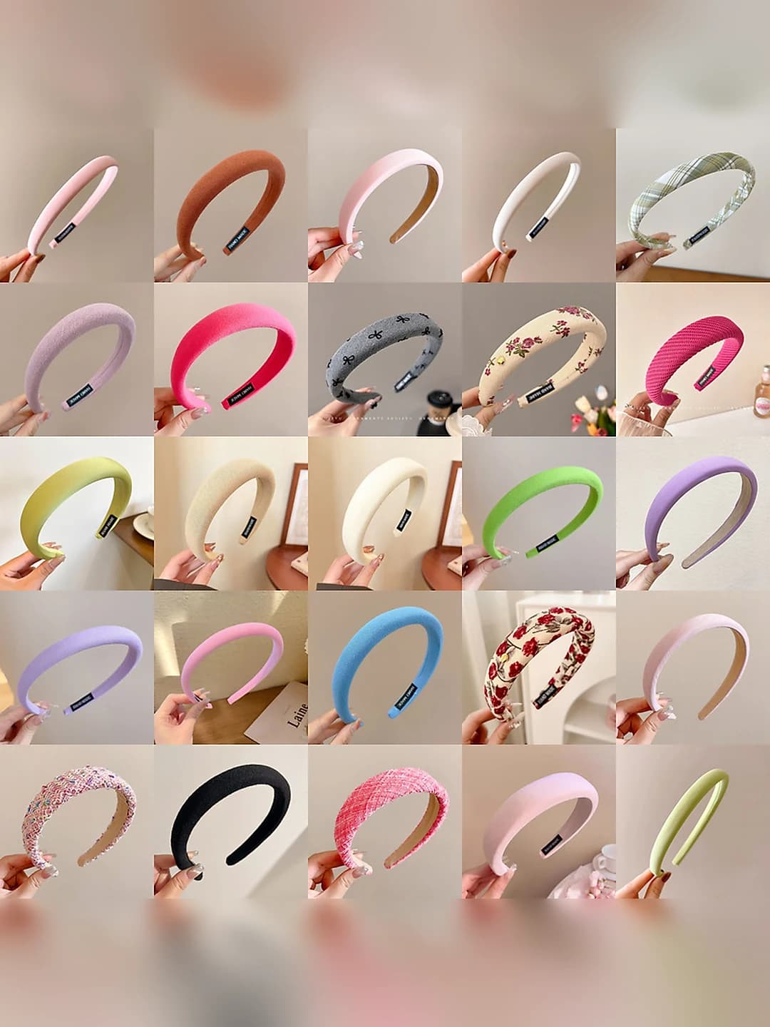 Women's Korean style headband made of mixed materials, handmade