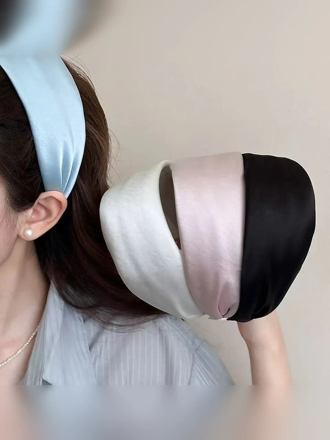 Women's satin headband, multi-color, high crown, 2026 new model, summer daily headwear