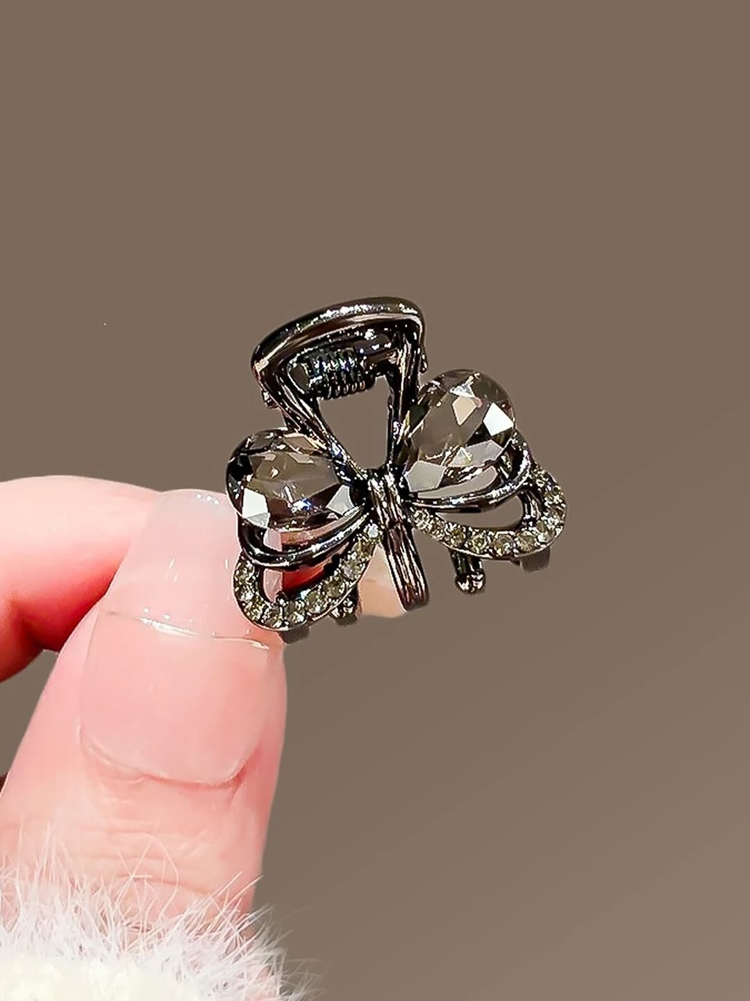1# crystal bow clip, 2 cm