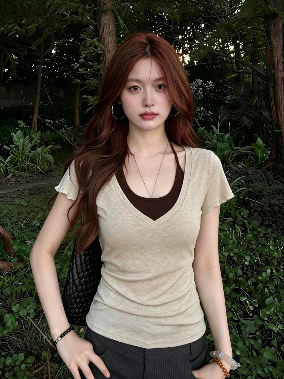 Women's plus size slim fit short sleeve U-neck solid colour contrast colour summer t-shirt