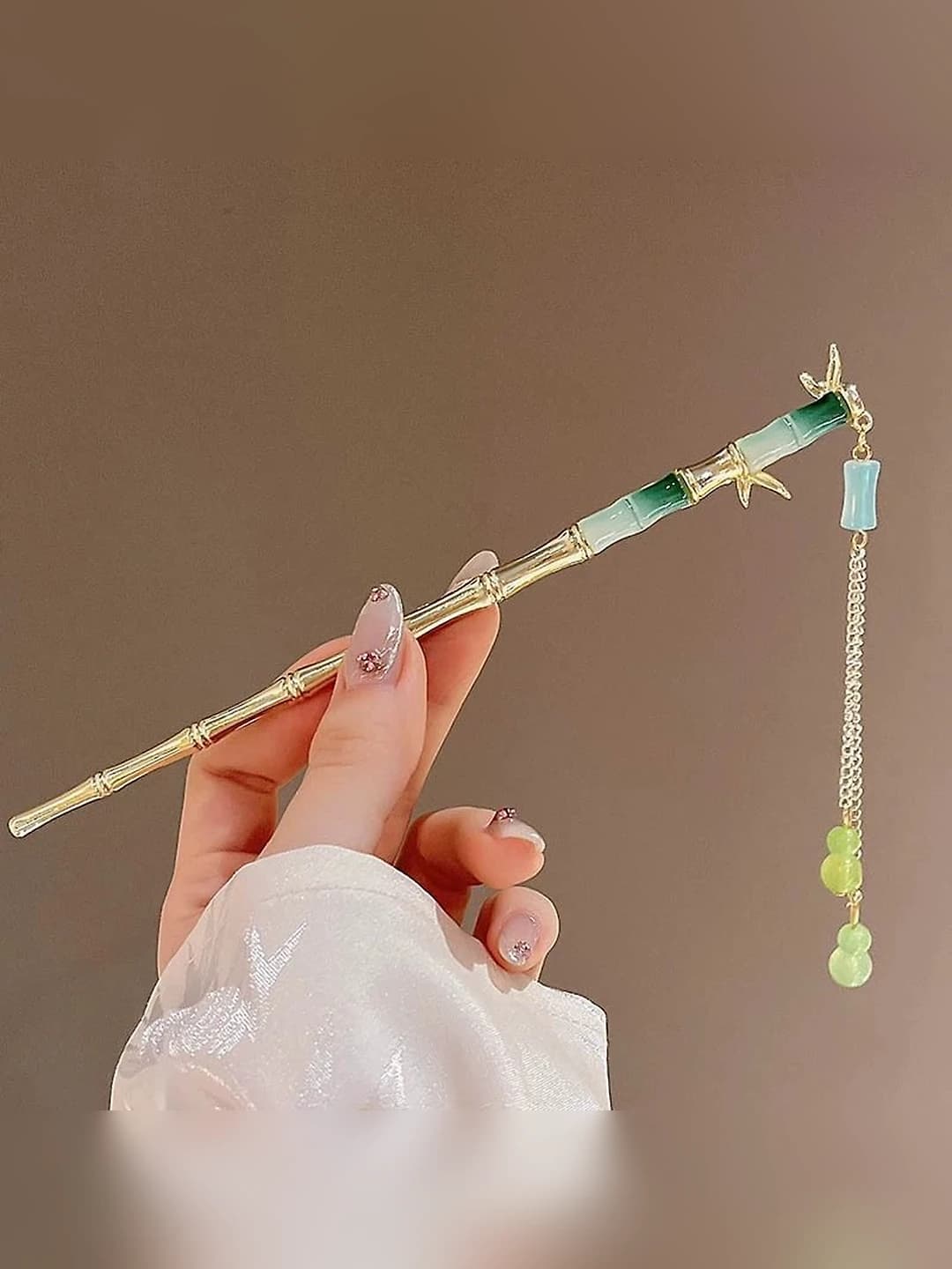 Bamboo gourd hairpin - gold