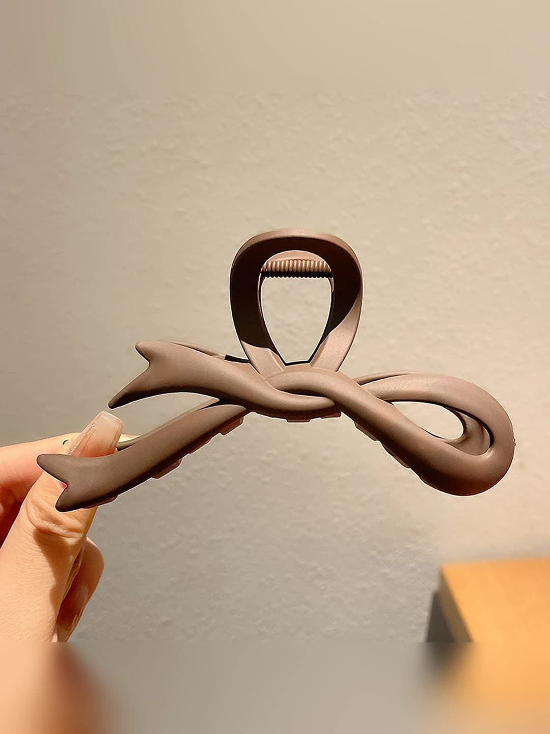 6# Dark coffee bow clip 11cm